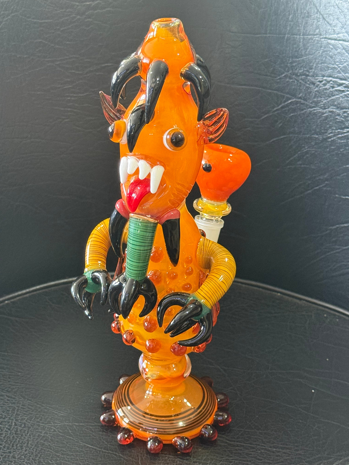 Orange Tiki Monster Water Pipe