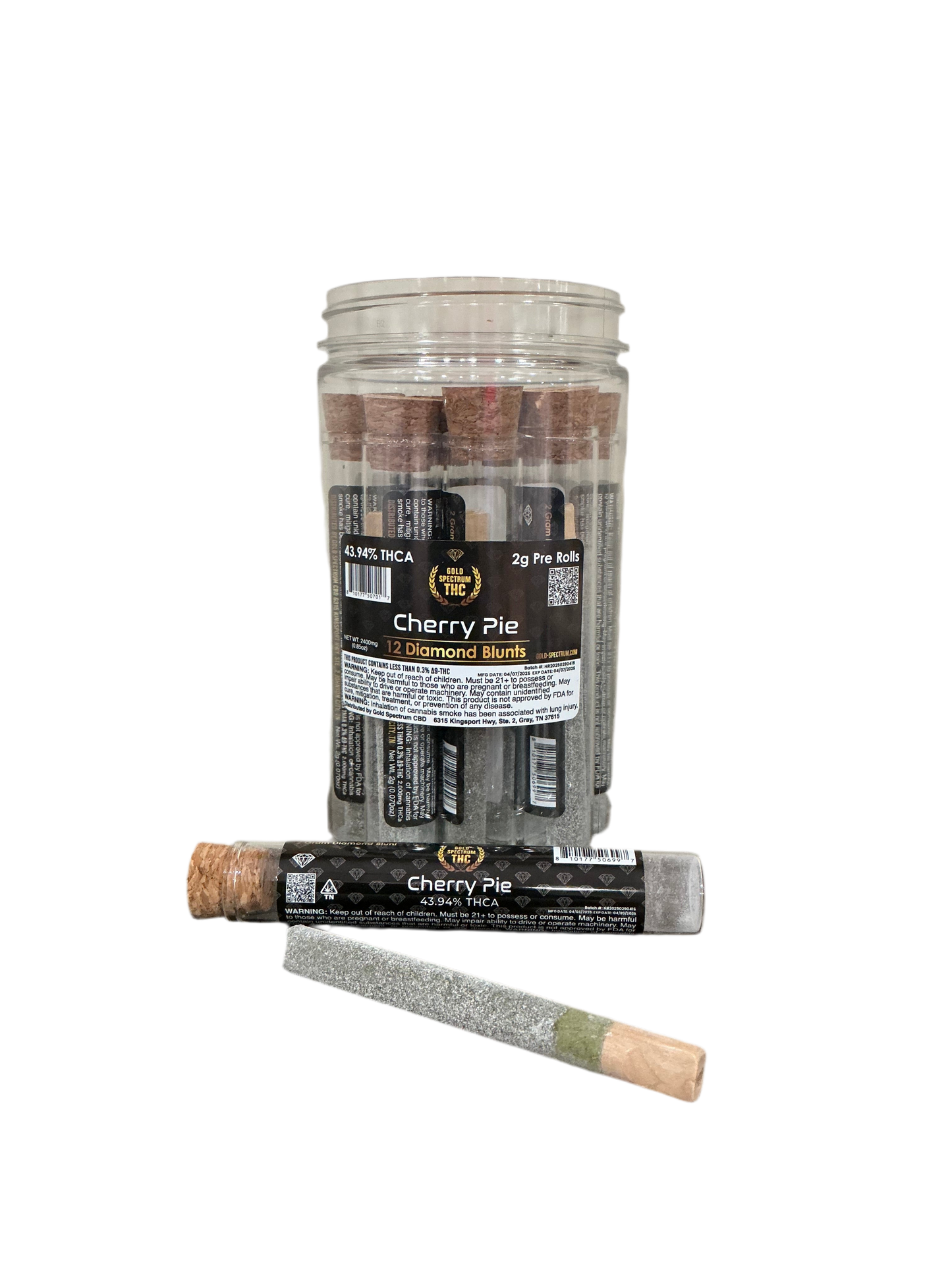 2g - Hemp Pre Roll - Wood Tip - Diamond Coated