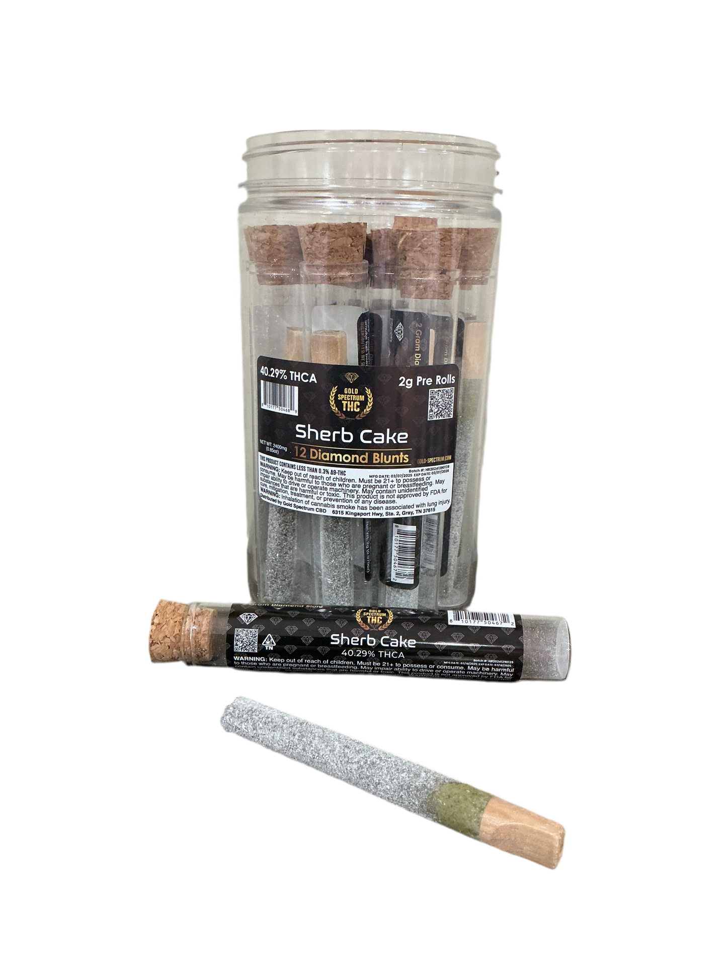 2g - Hemp Pre Roll - Wood Tip - Diamond Coated