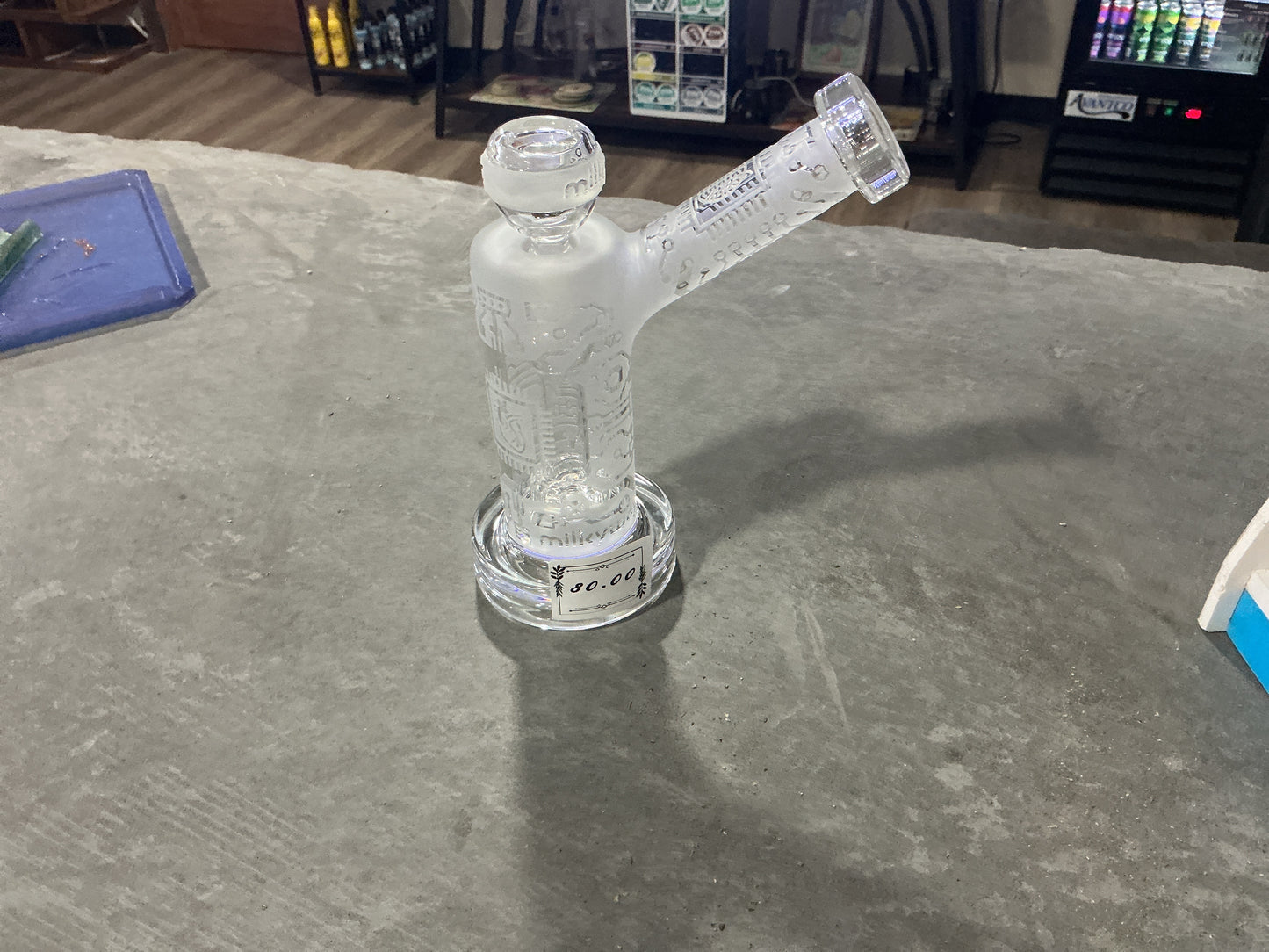 Human grade white glass flower rig