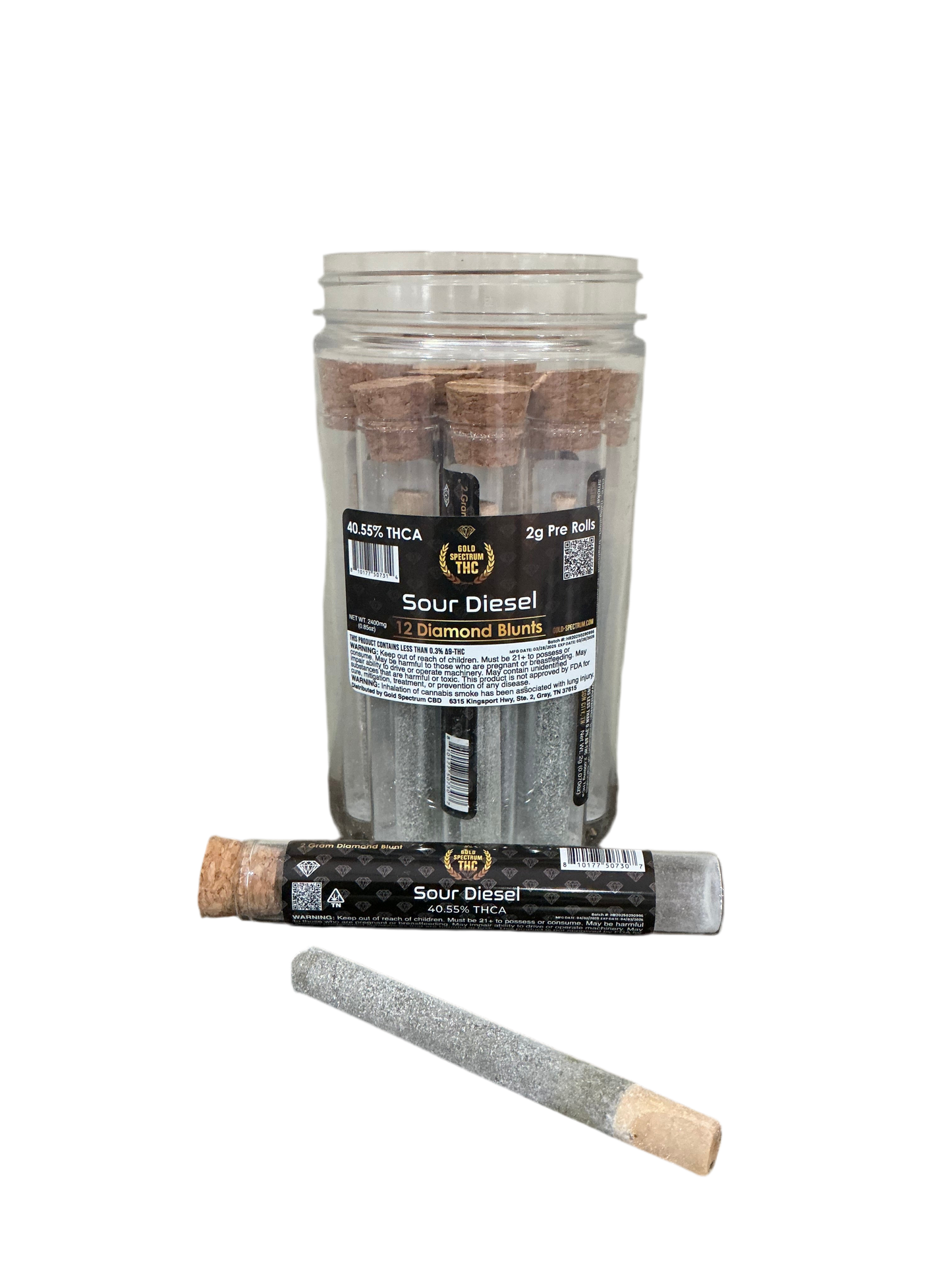 2g - Hemp Pre Roll - Wood Tip - Diamond Coated