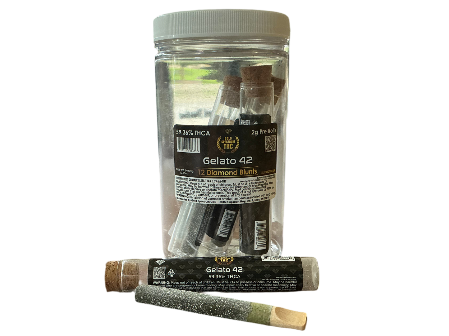 2g - Hemp Pre Roll - Wood Tip - Diamond Coated