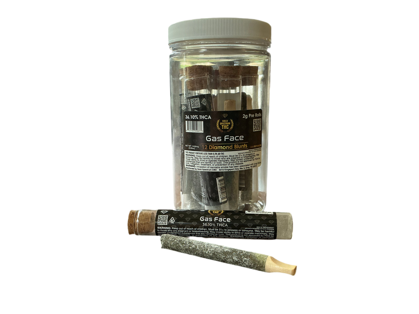 2g - Hemp Pre Roll - Wood Tip - Diamond Coated