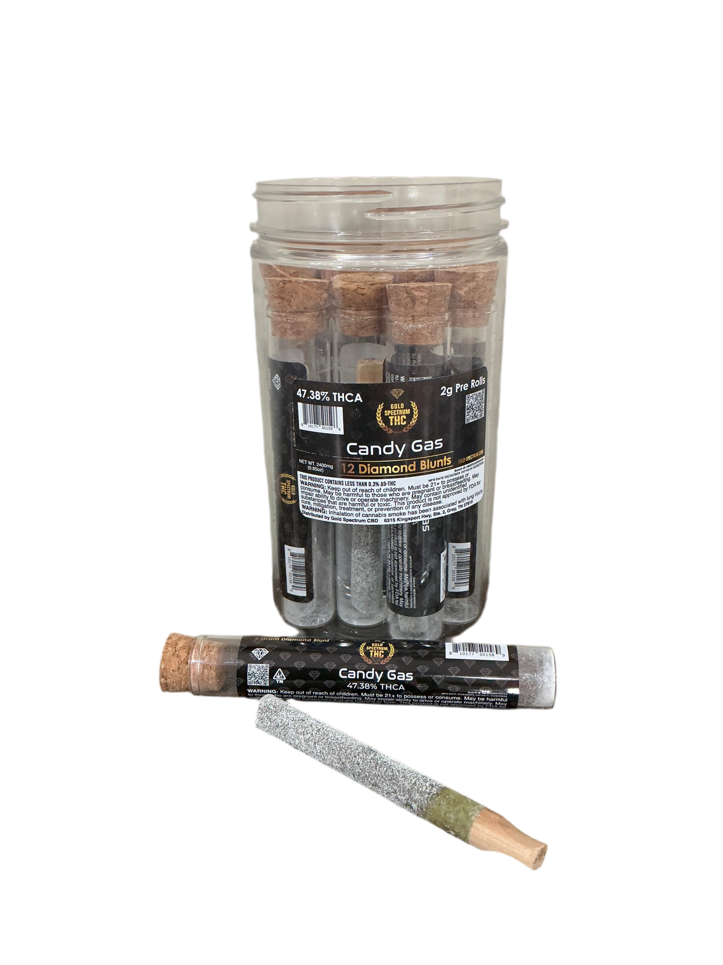 2g - Hemp Pre Roll - Wood Tip - Diamond Coated