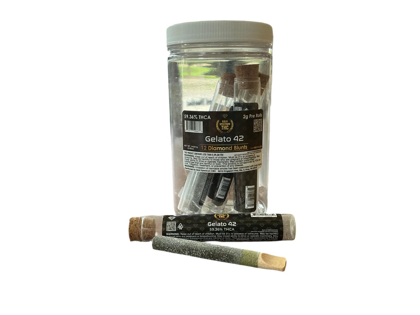 2g - Hemp Pre Roll - Wood Tip - Diamond Coated
