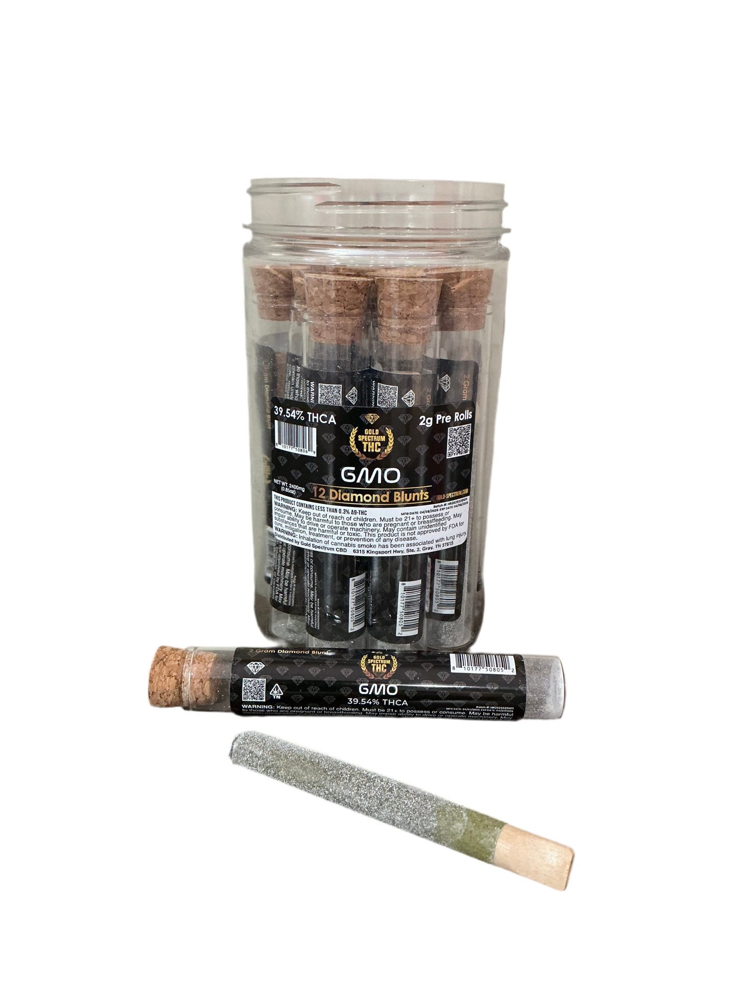 2g - Hemp Pre Roll - Wood Tip - Diamond Coated