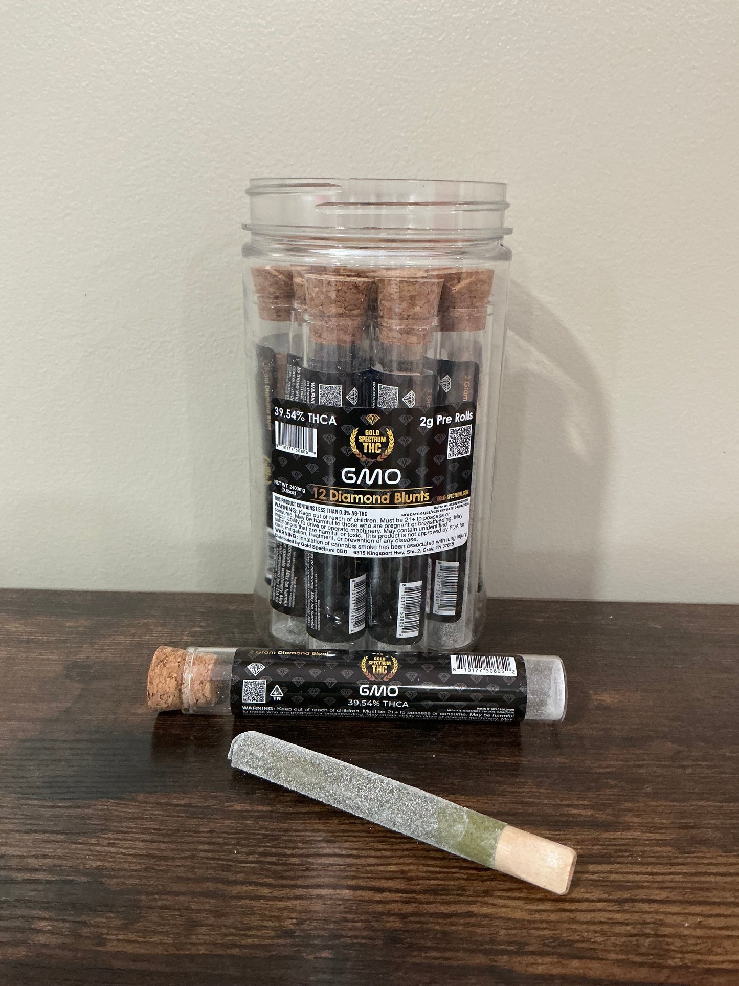 2g - Hemp Pre Roll - Wood Tip - Diamond Coated