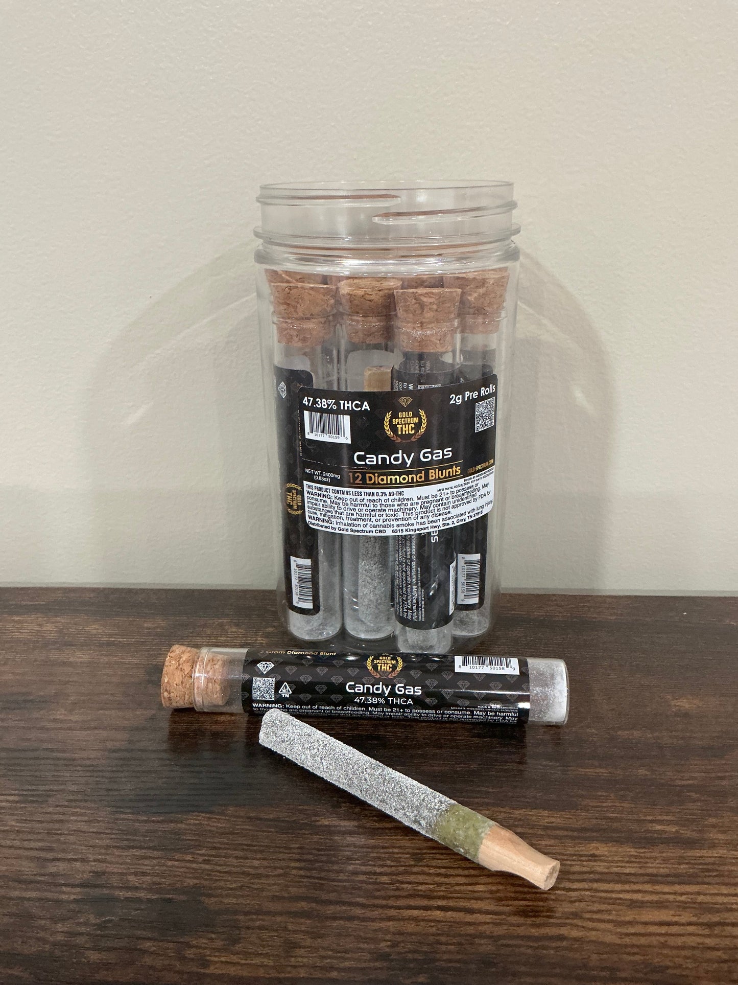 2g - Hemp Pre Roll - Wood Tip - Diamond Coated
