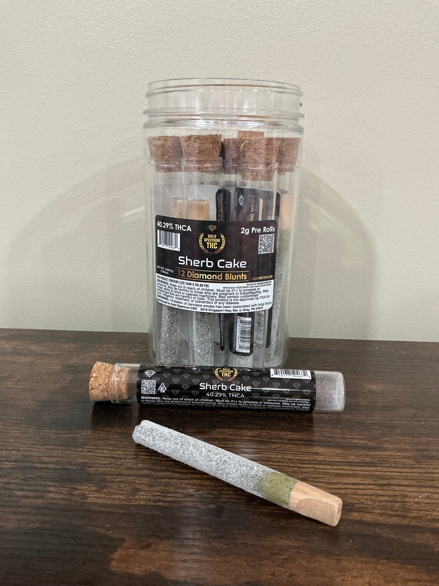 2g - Hemp Pre Roll - Wood Tip - Diamond Coated