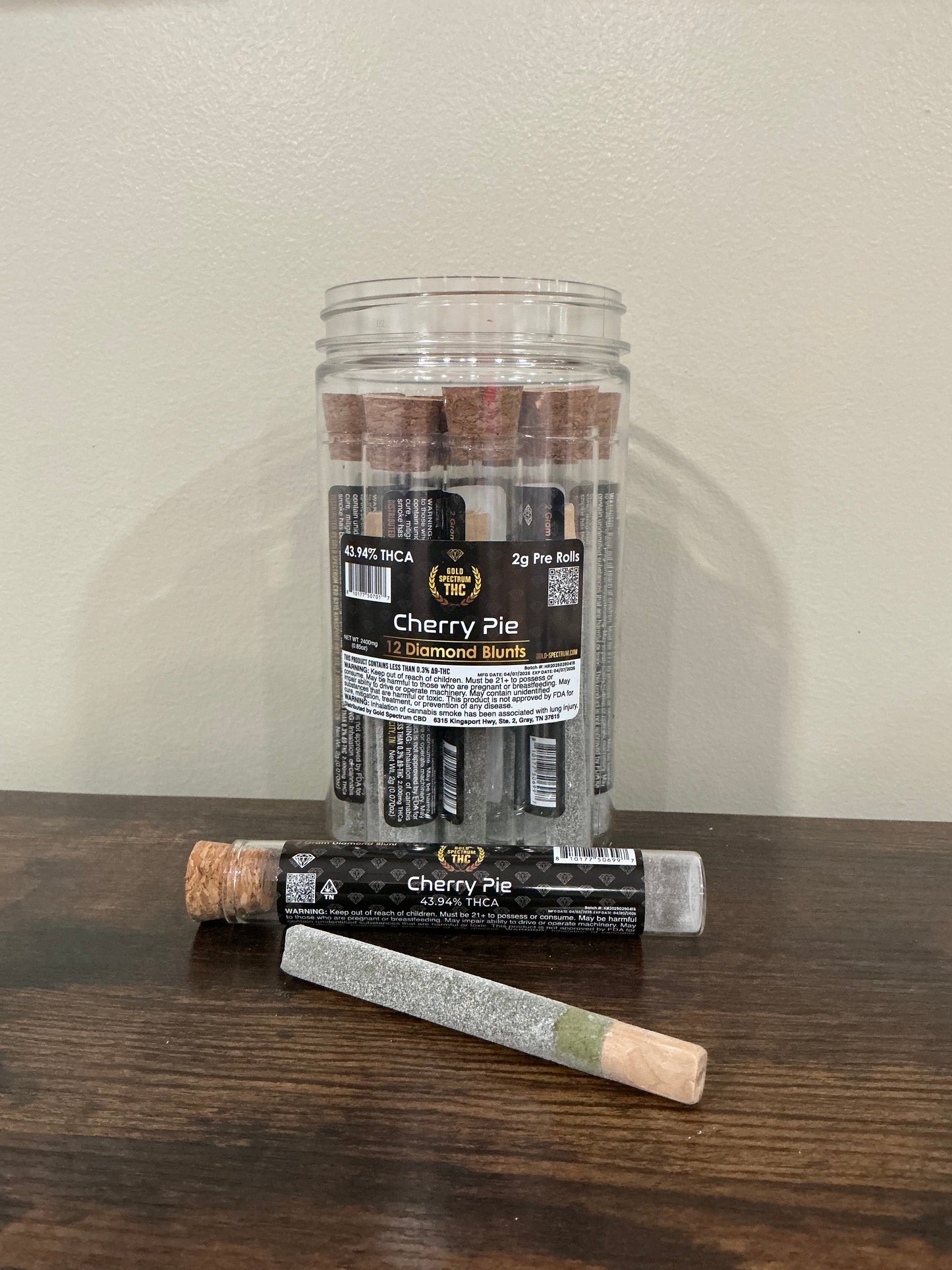 2g - Hemp Pre Roll - Wood Tip - Diamond Coated