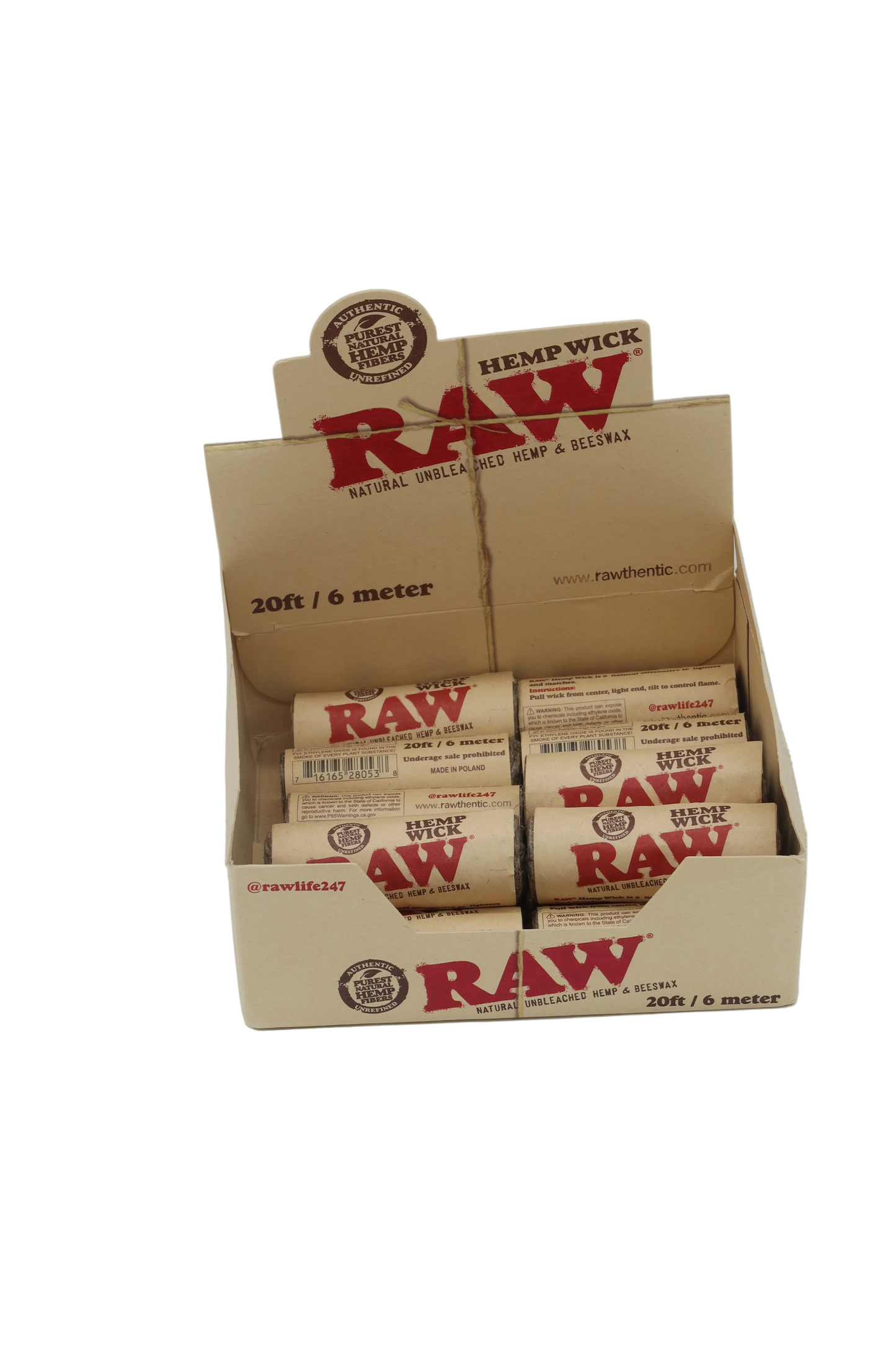 Raw - Hemp Wick